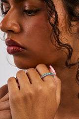Blue Gradient Tennis Ring - 3mm - White