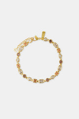 Champagne Mixed Gemstone Link Bracelet - 6mm