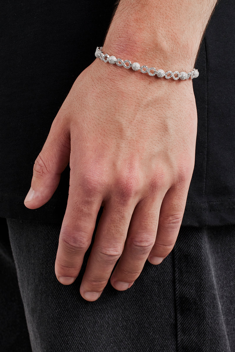 Armband mit Eiskugel und Unendlichkeitsgliedern – 6 mm