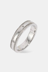 Iced Edge Polished & Gemstone Ring - 5mm