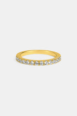 Iced Micro Tennis Ring - 2mm - Gold