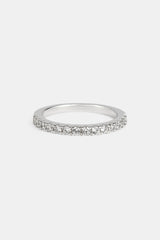Iced Micro Tennis Ring - 2mm - White