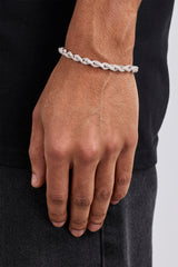 Iced Rope Bracelet - 6mm - White