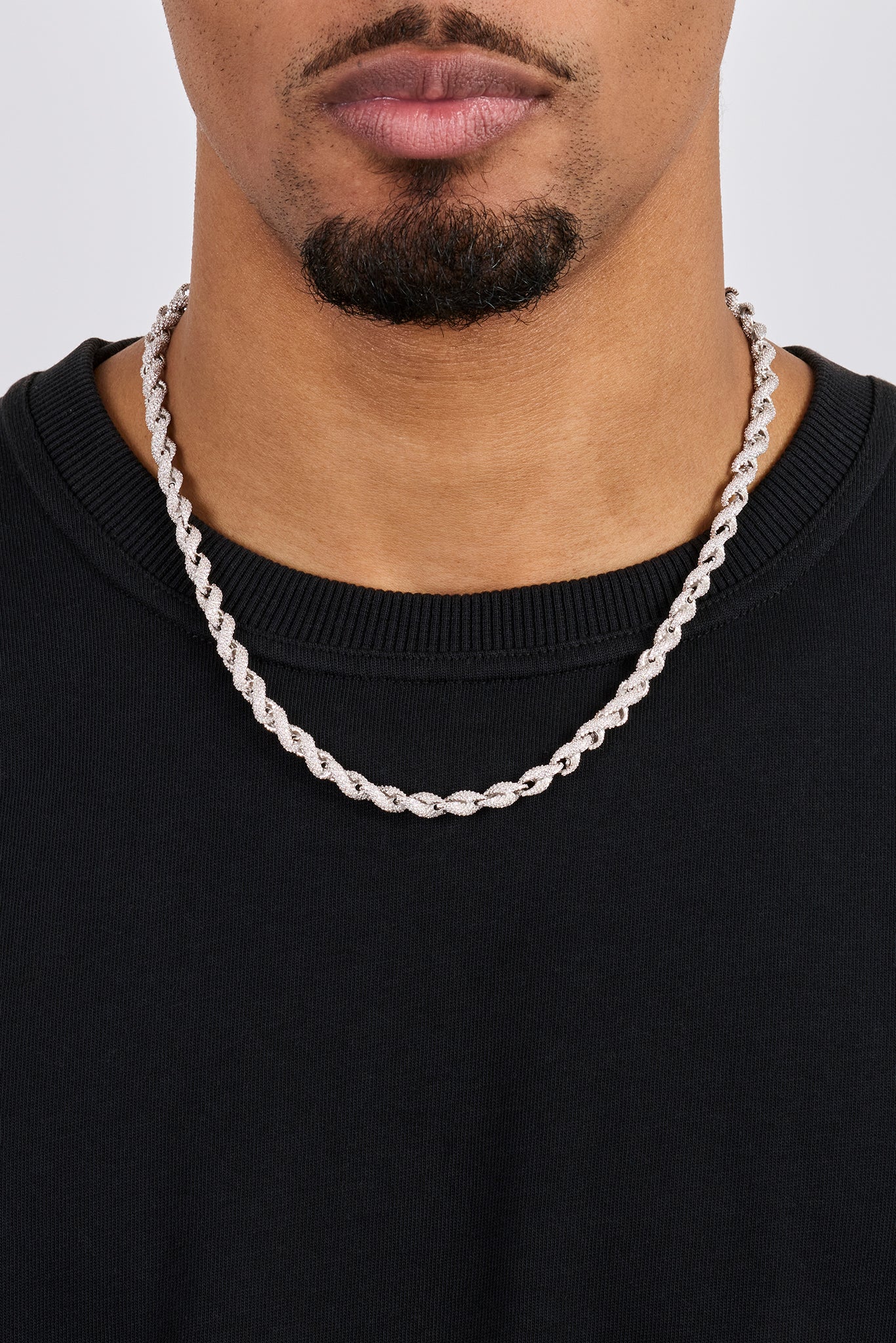 Iced Rope Chain - 6mm - White