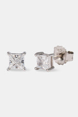 Mikro-Quadrat-Ohrstecker mit Eisverzierung – 4 mm
