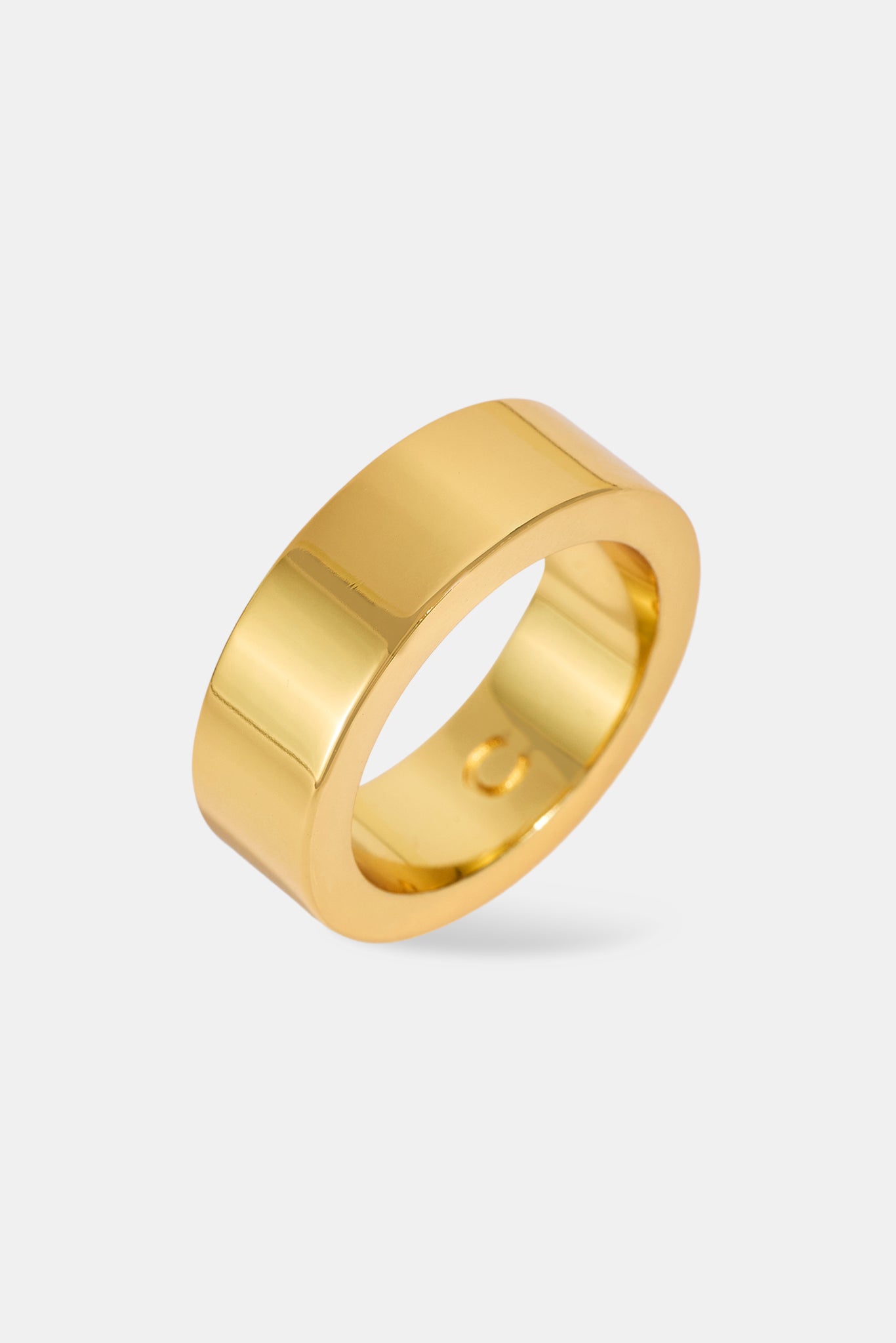 Polished Band Ring - 8mm - Gold