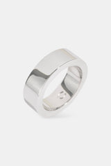 Polished Band Ring - 8mm - White