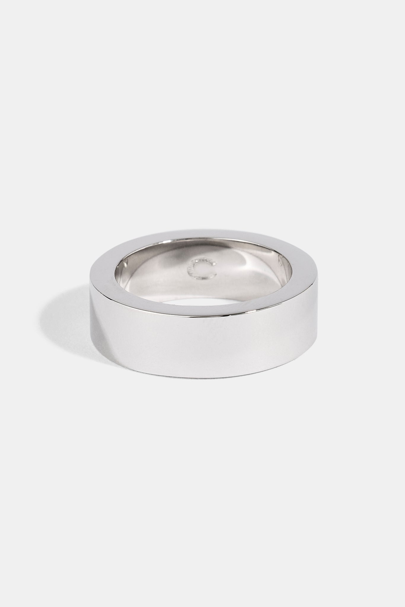 Polished Band Ring - 8mm - White