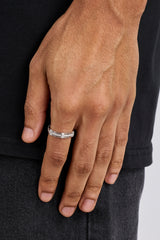 Polierter und mit Strass besetzter Mehrschichtring – 6 mm