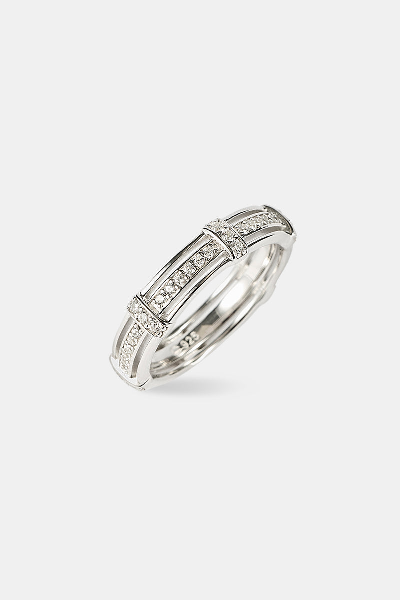 Polished & Iced Layered Ring - 6mm | Mens Rings | Shop Band Rings at ...
