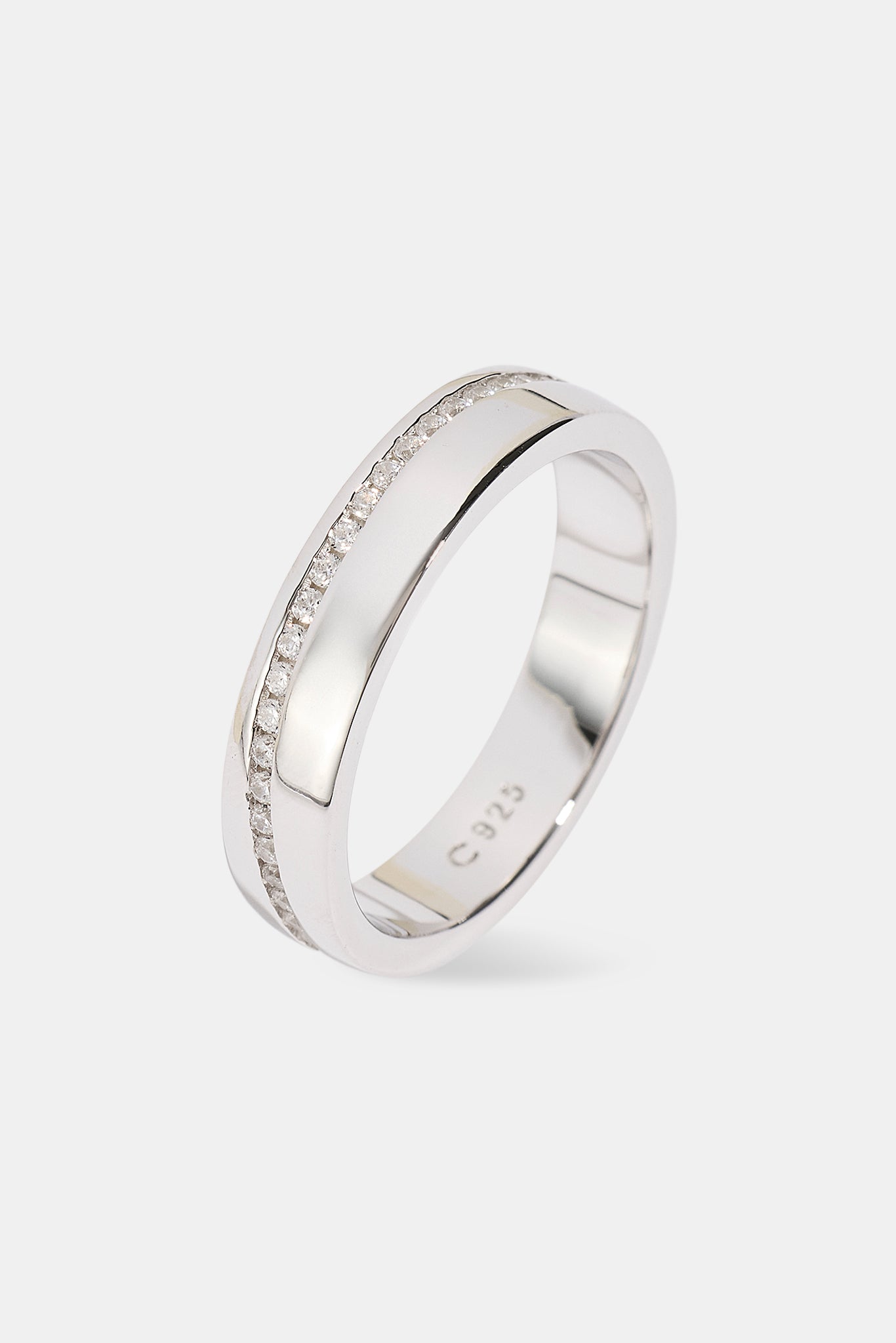 Polierter und mit Strass besetzter Mix-Ring – 5 mm