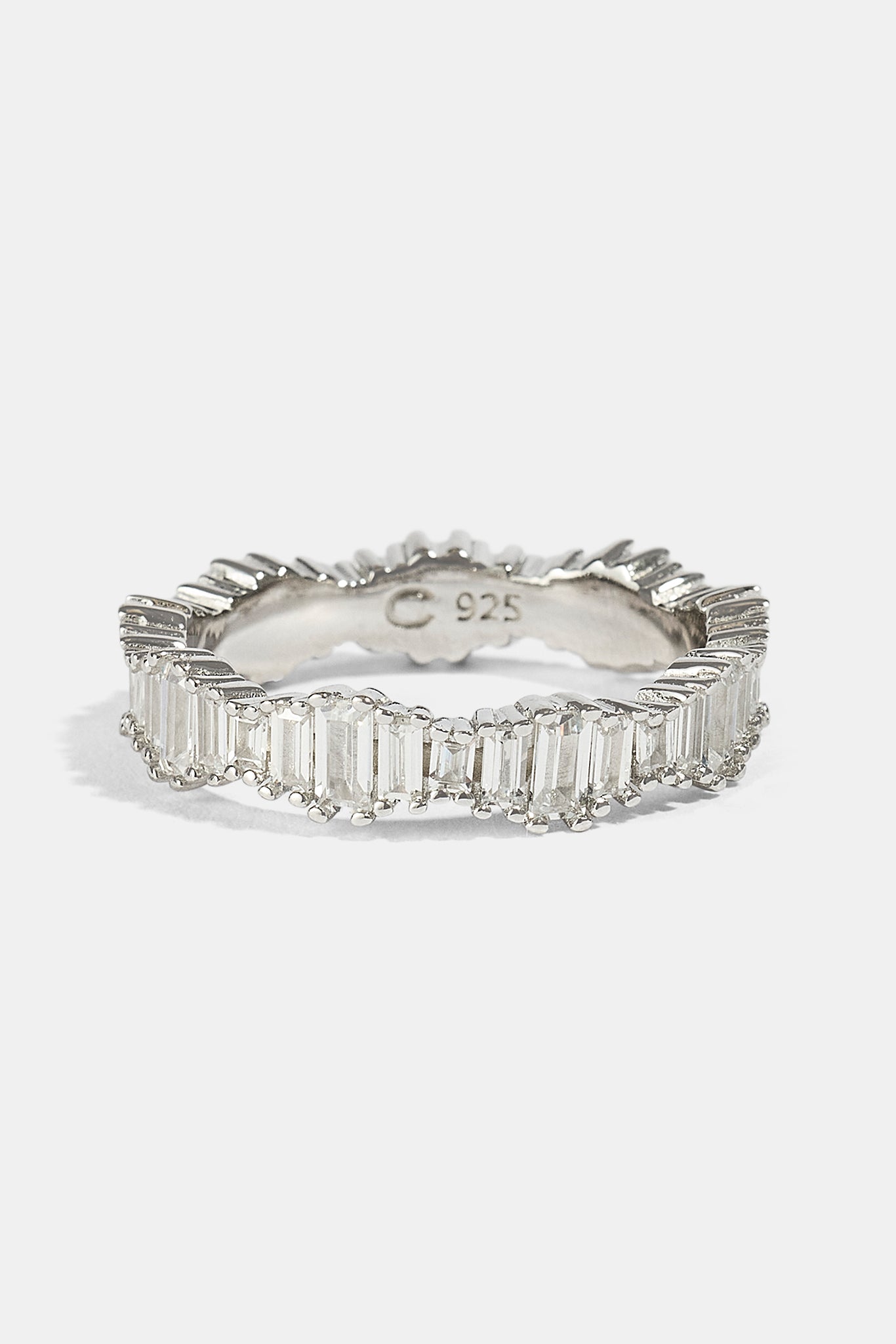 Iced Baguette Cut Ring - 5mm - White
