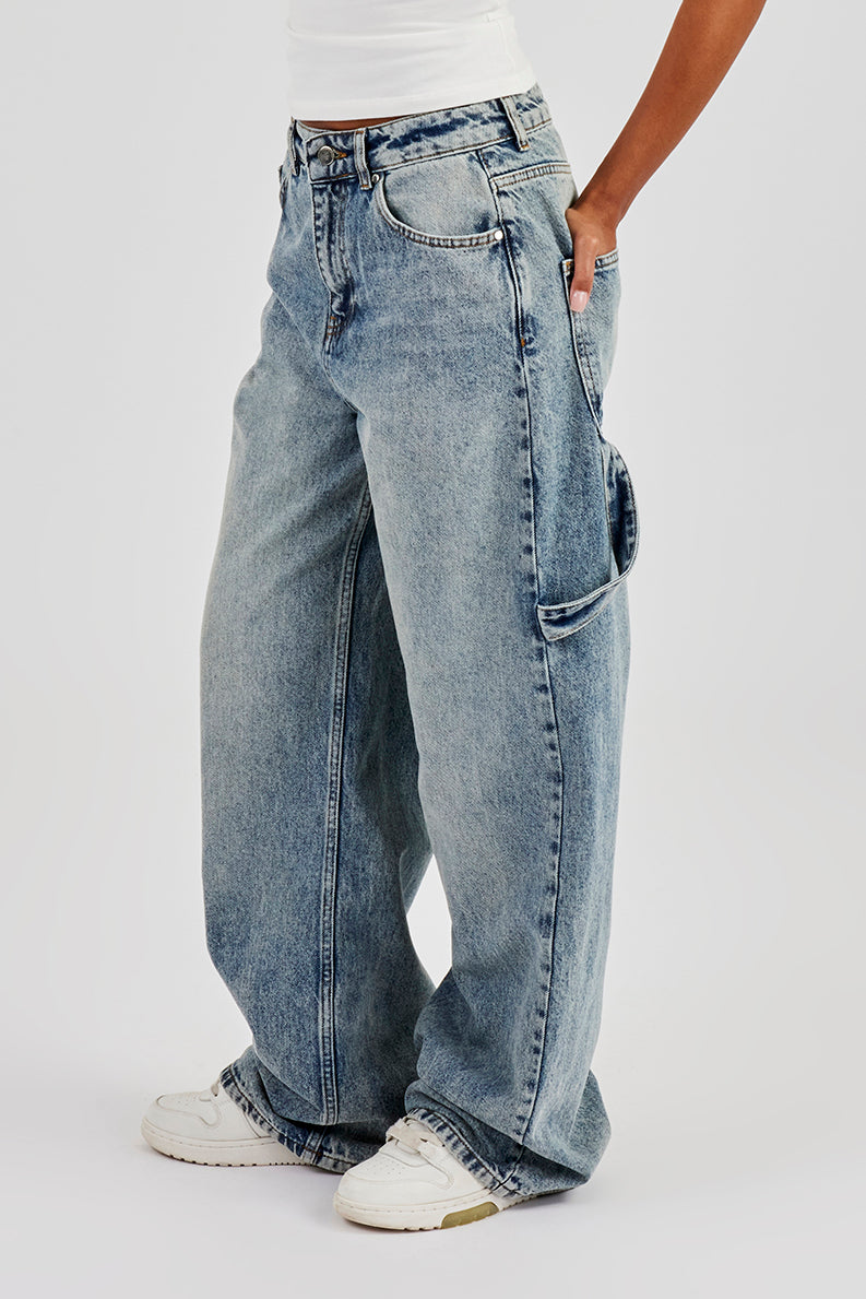 Baggy Carpenter Jeans – Antik-Waschung