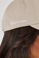 Womens Embroidered Cap - Washed Stone