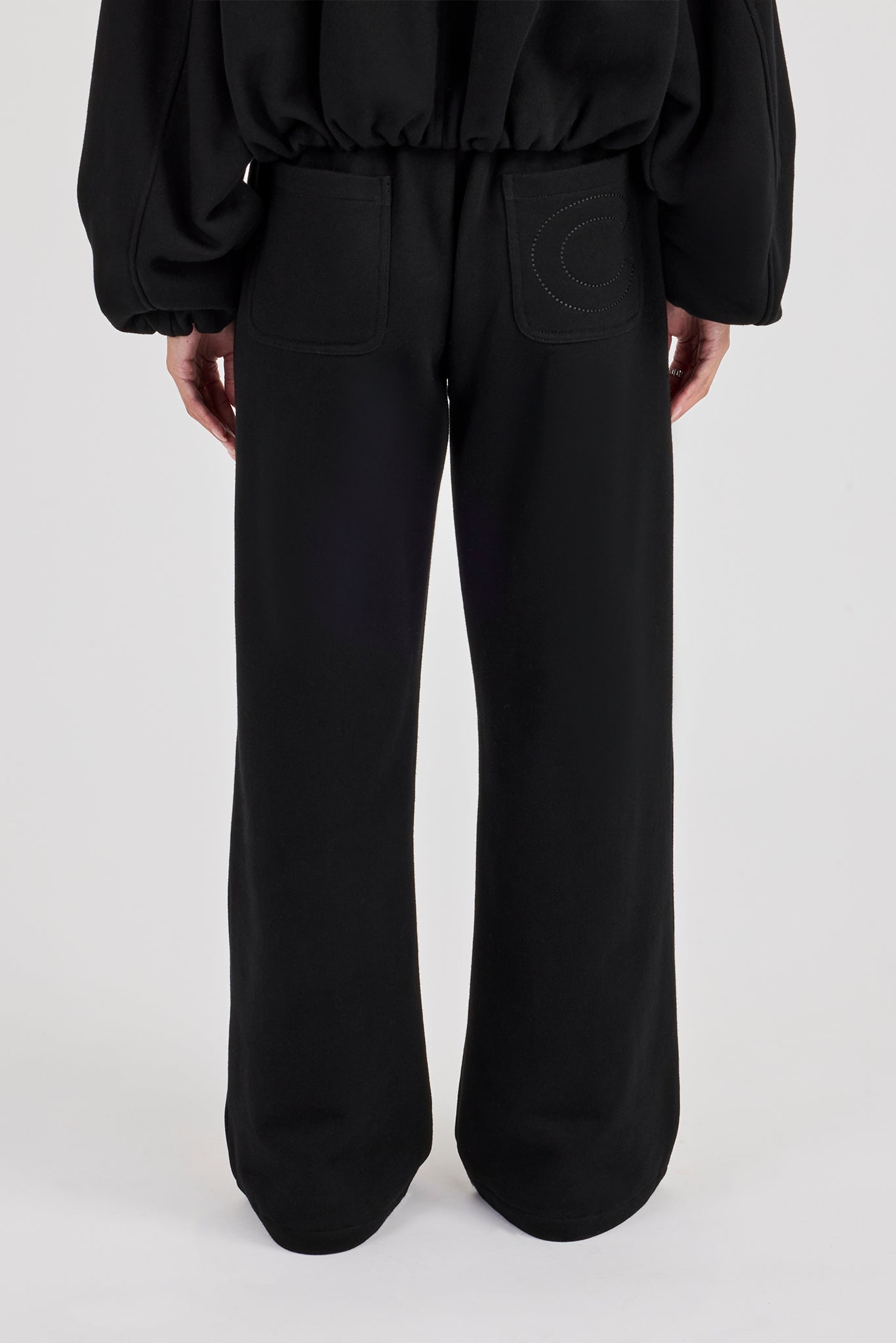 Heavyweight Jersey Wide Leg Jogger - Black