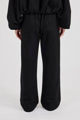 Heavyweight Jersey Wide Leg Jogger - Black