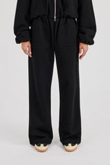Heavyweight Jersey Wide Leg Jogger - Black