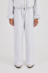 Heavyweight Jersey Wide Leg Jogger - Grey Marl