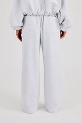 Heavyweight Jersey Wide Leg Jogger - Grey Marl