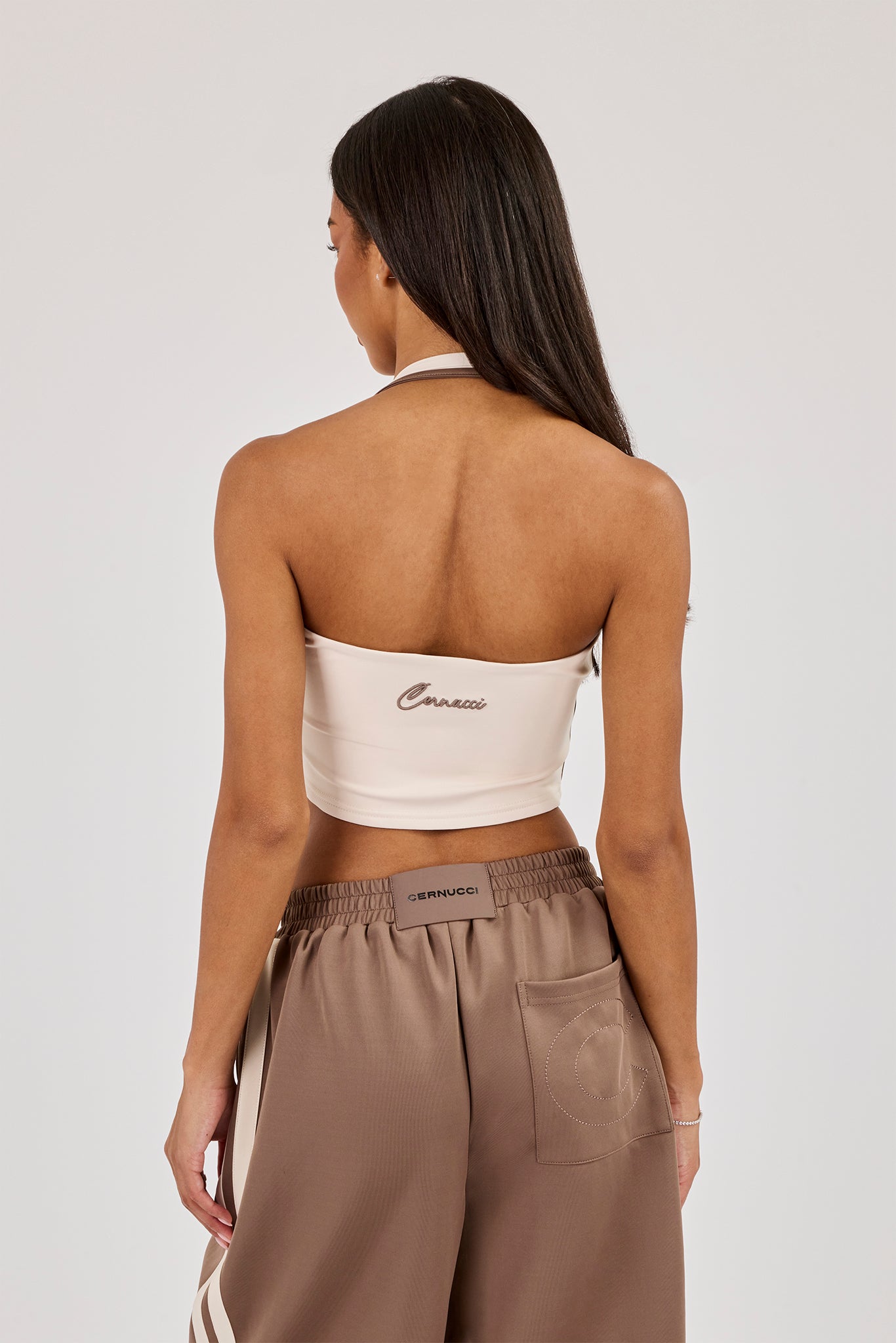 Taping Double Halterneck Top - Off White