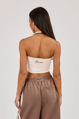 Taping Double Halterneck Top - Off White