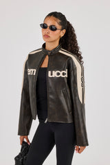 PU Cernucci Moto Jacket - Brown