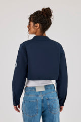 Nylon Moto Jacket - Navy Blue