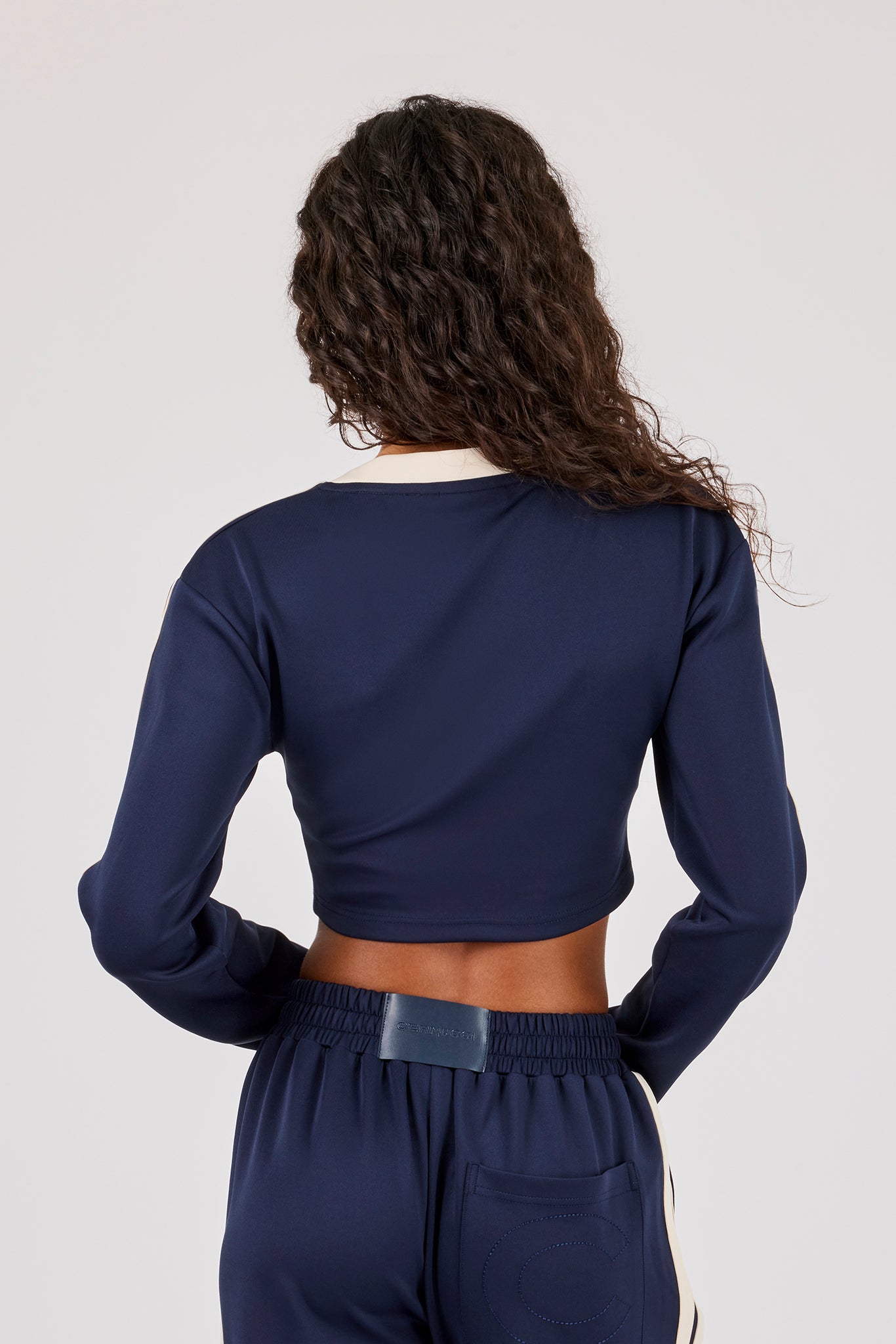 Fitted Taping Football Top - Navy Blue