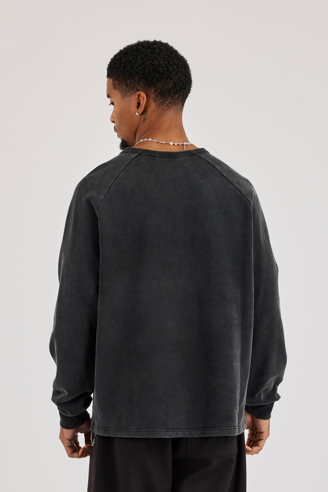 Washed Henley Sweater - Washed Black