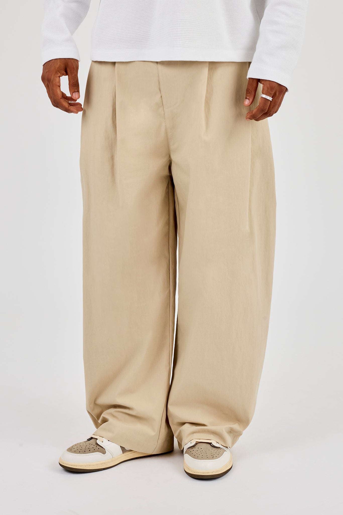 Barrel Leg Trouser - Beige
