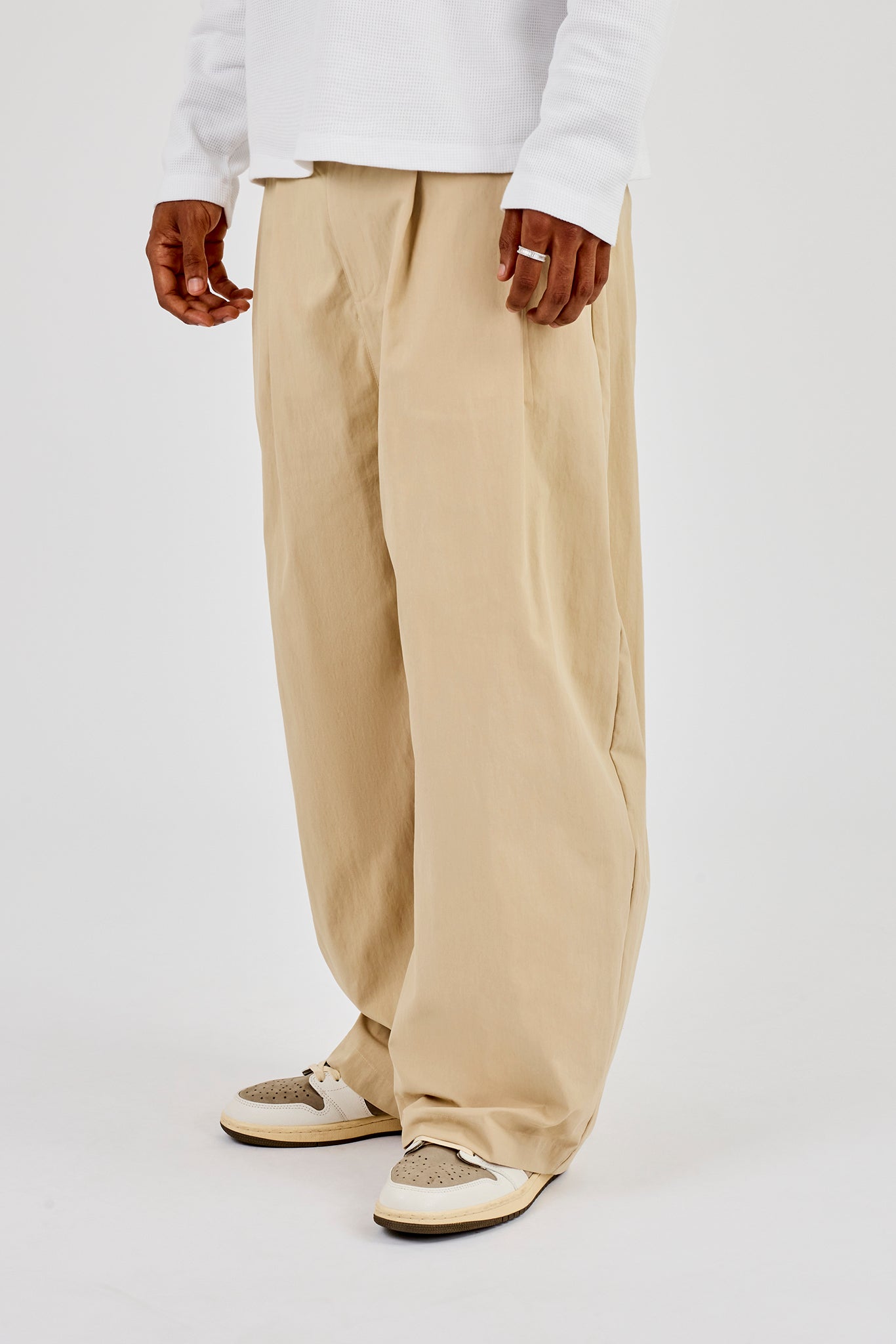 Barrel Leg Trouser - Beige