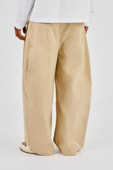Barrel Leg Trouser - Beige