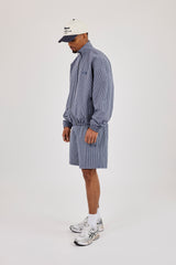 Check Funnel Neck Zip Jacket & Relaxed Check Short - Navy