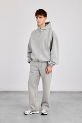 Zip Hooded Panelled Scuba Jacket & Relaxed Scuba Trouser - Grey