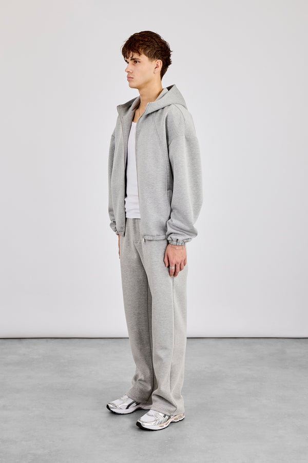 Scuba-Jacke mit Kapuze und Einsätzen sowie bequeme Scuba-Hose – Grau