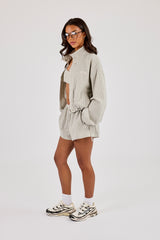 Check Twill Funnel Neck Jacket & Short – Off White