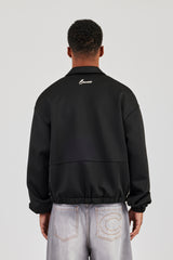 Trainingsjacke mit Poly-Kontrast - Schwarz