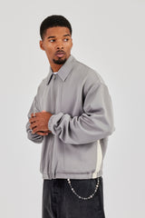 Trainingsjacke mit Poly-Kontrast - Grau