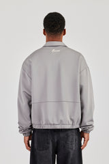 Trainingsjacke mit Poly-Kontrast - Grau