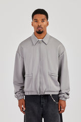 Trainingsjacke mit Poly-Kontrast - Grau