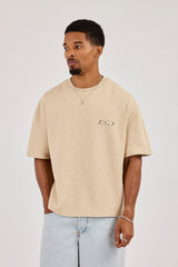 Worldwide Waffle Boxy T-Shirt - Stone