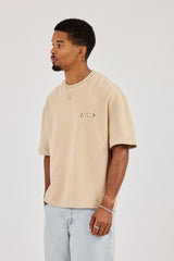 Worldwide Waffle Boxy T-Shirt - Stone
