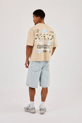 Worldwide Waffle Boxy T-Shirt - Stone