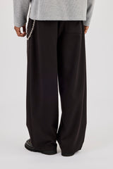 Wide Leg Tailored Trouser - Black
