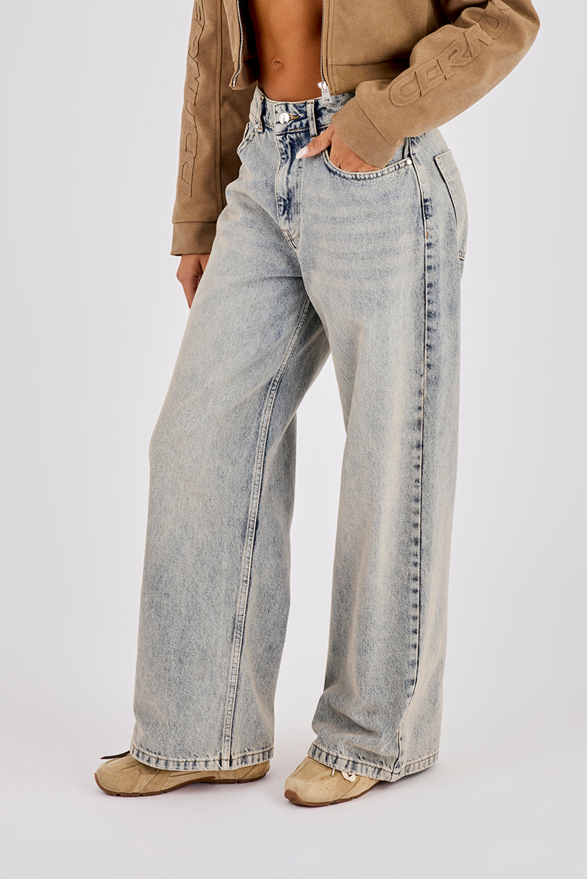 Low Rise Baggy Jean - Antique Wash