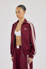 Funnel Neck Taping Track Jacket - Burgundy