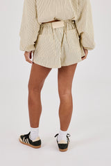 Stripe Nylon Short - Butter Yellow