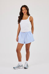 Stripe Nylon Short - Light Blue