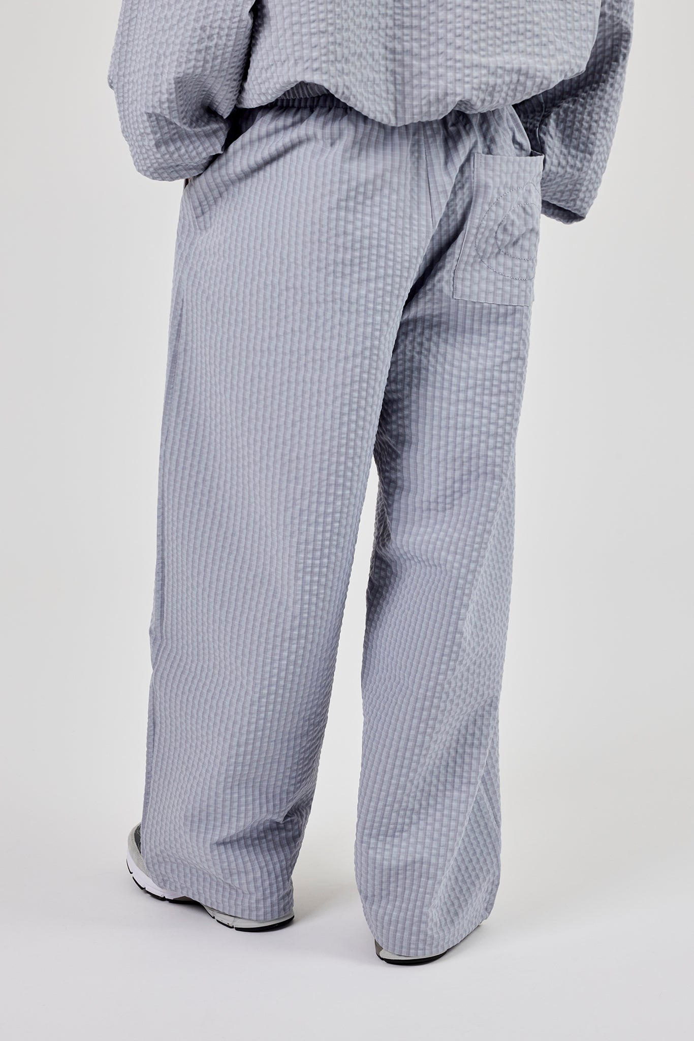 Nylon Check Trouser - Light Grey