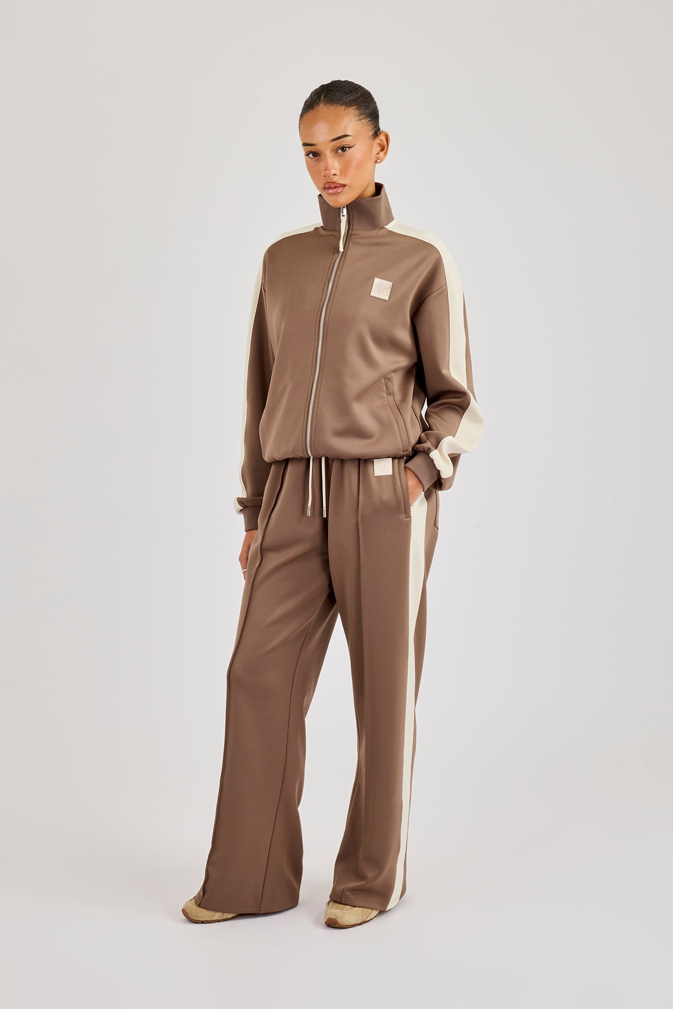 Single Taping Regular Tracksuit - Taupe